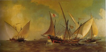 Landscapes Painting - Antonio barcelo 1738 Naval Battle